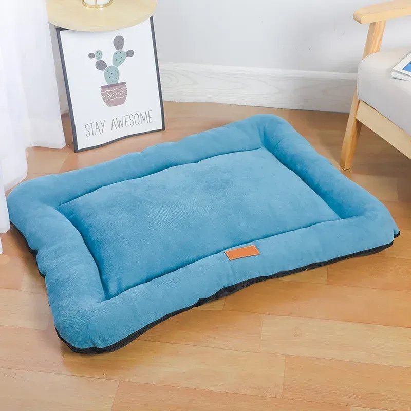 roomy sleeping area of the blue travel dog bed