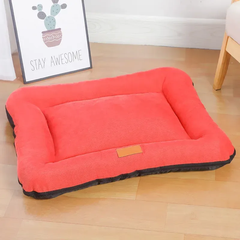 soft brushed top of the red travel dog bed