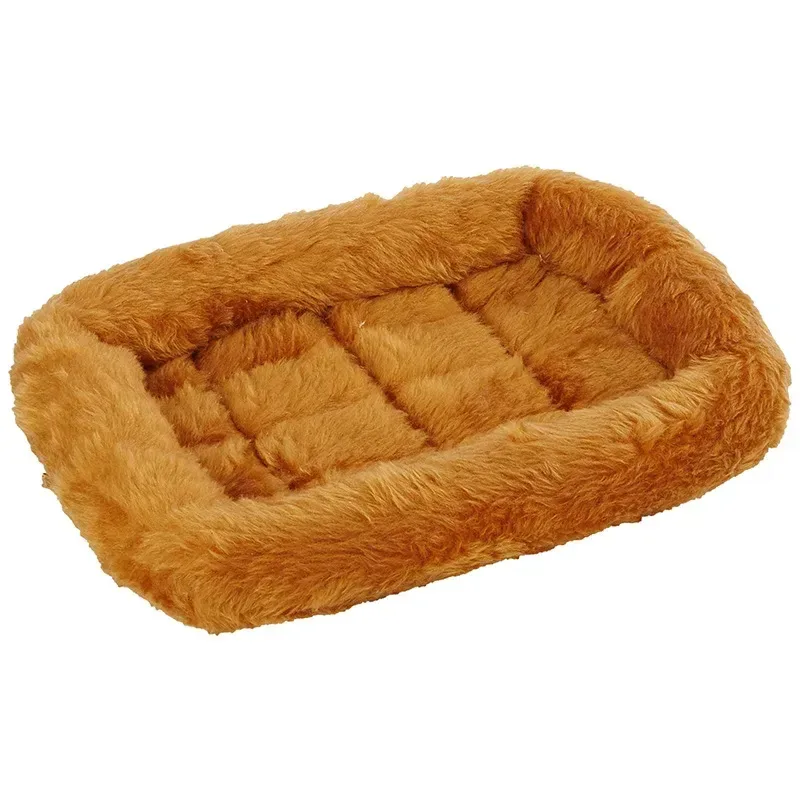 cinnamon plush dog crate bed