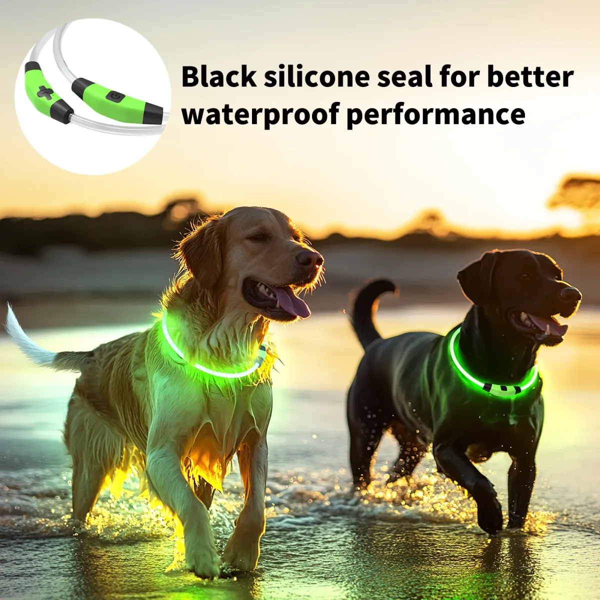 silicone sealed control unit of the LED dog collar