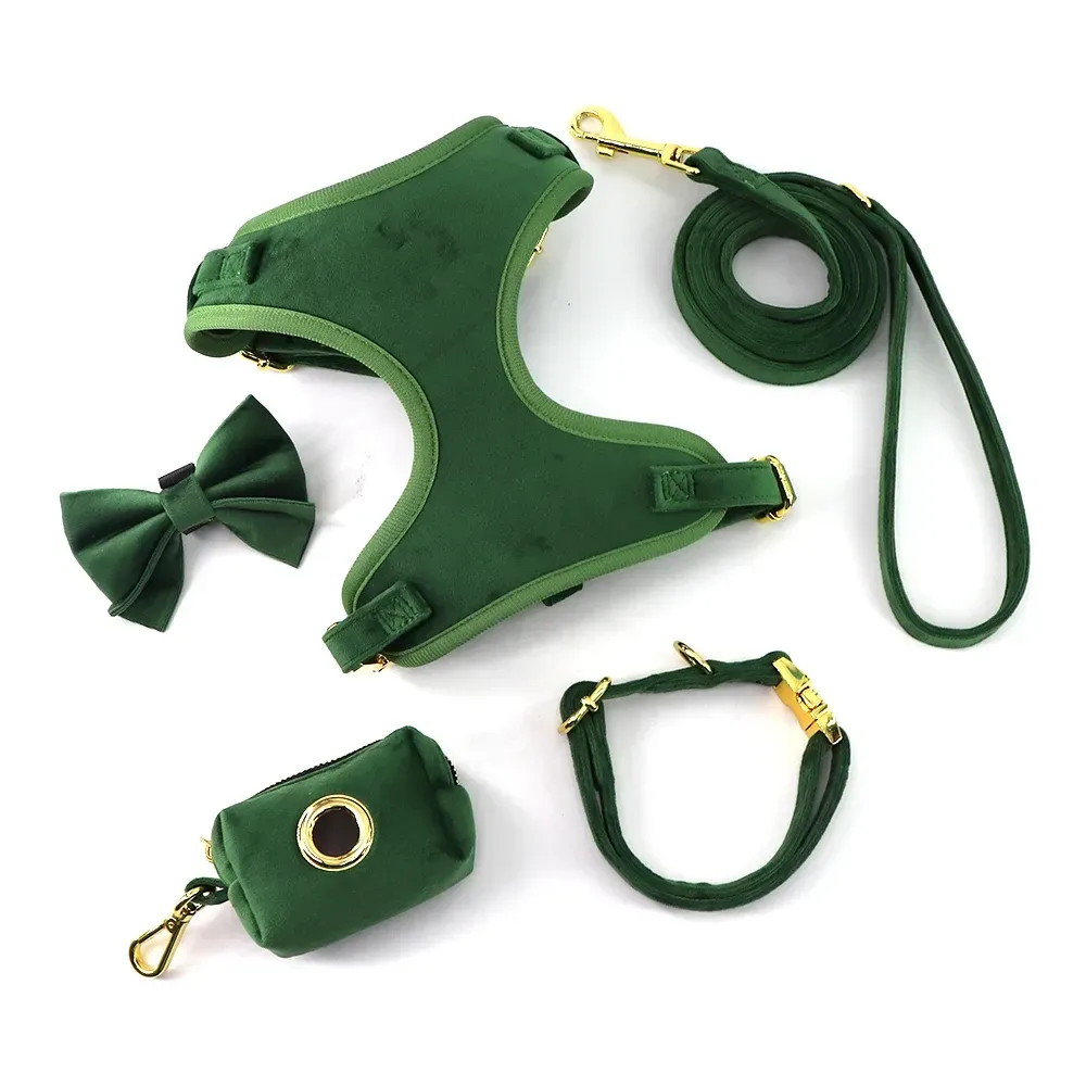 velvet poop bag holder with clip from the harness set