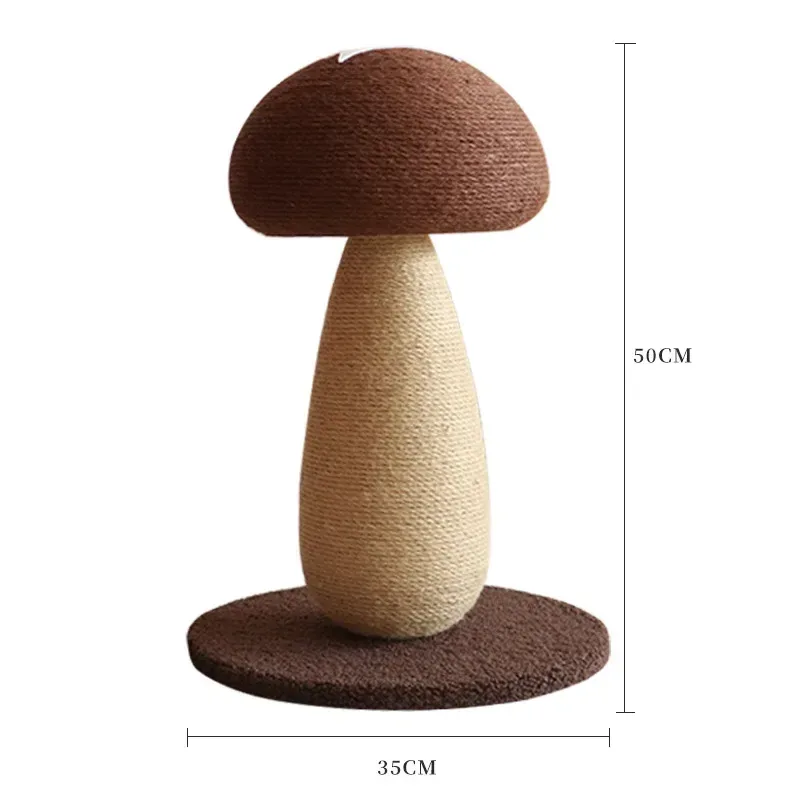 large mushroom scratcher with sisal rope stem