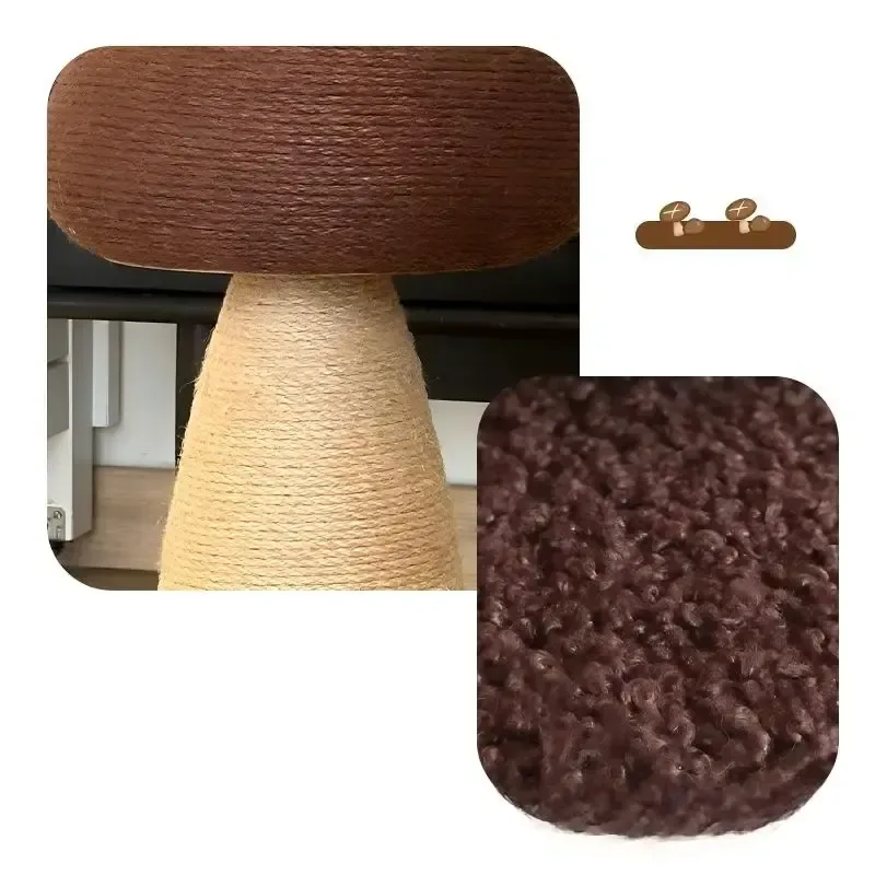rope wrapped cap, sisal stem and plush base detail