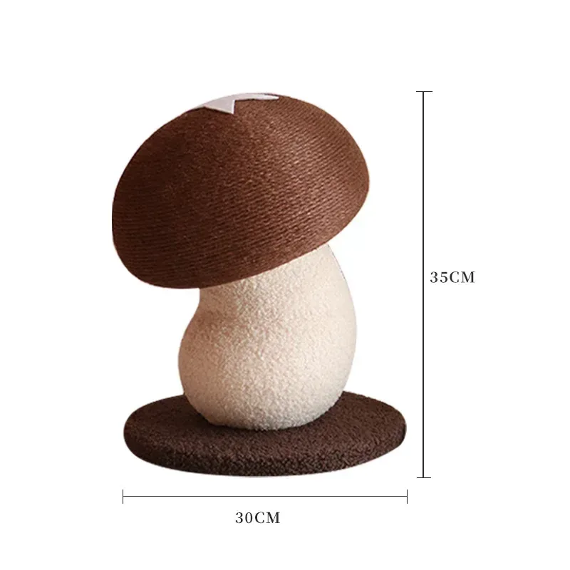small mushroom scratcher with soft cream stem