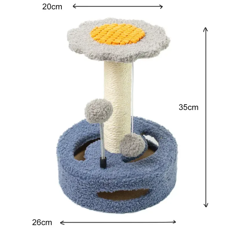flower cat scratching post 35 cm tall, 26 cm base
