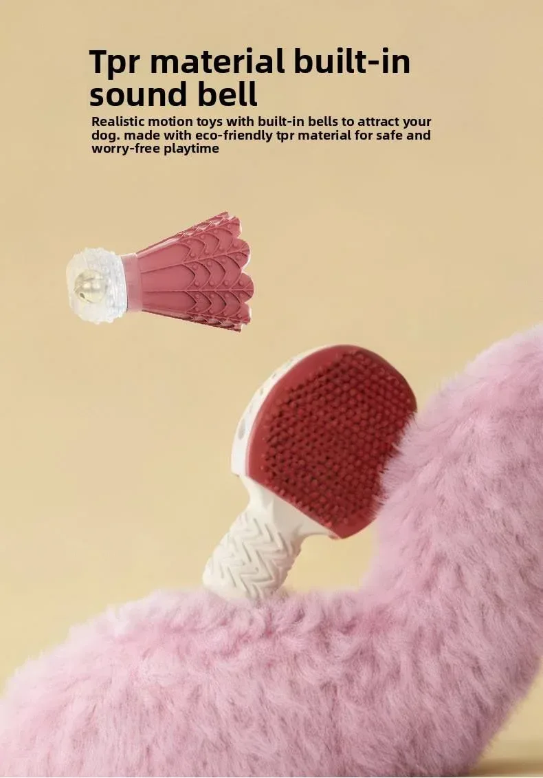 built in bell inside the shuttlecock dog chew toy