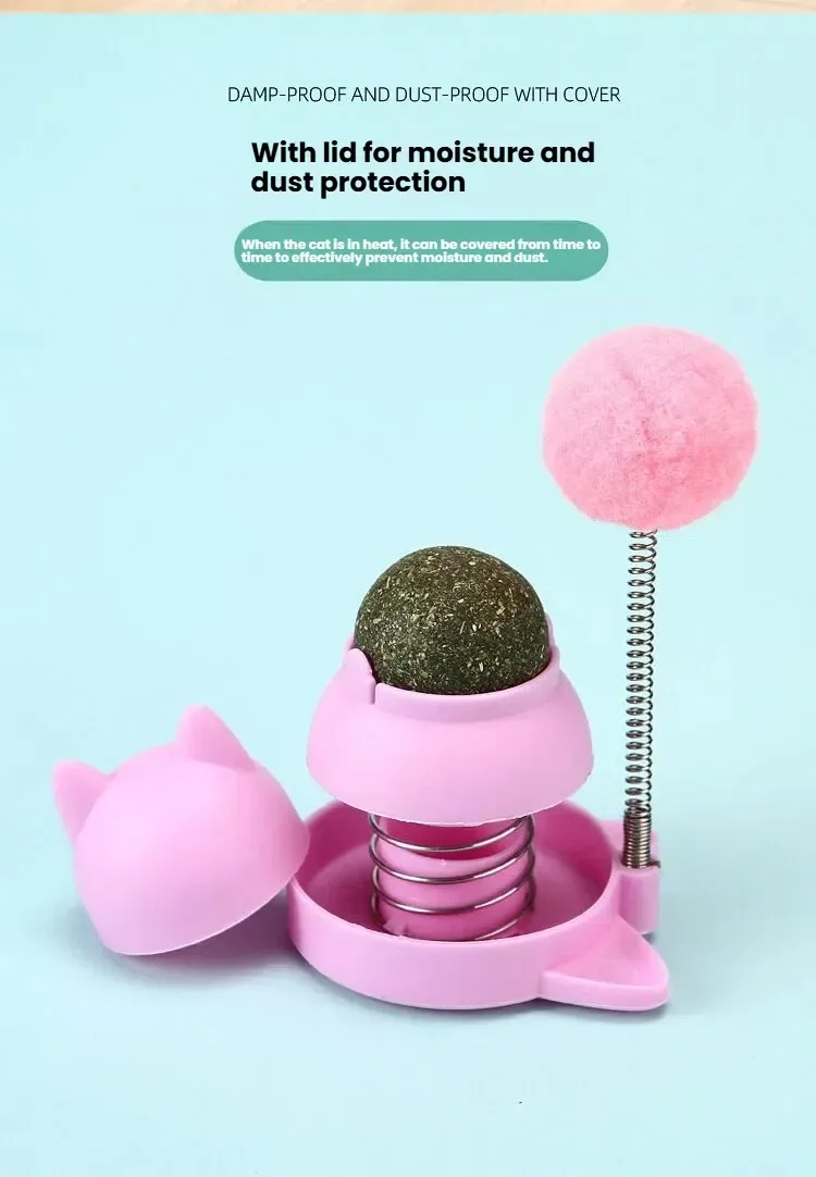 cat-ear cover beside the catnip ball cat toy