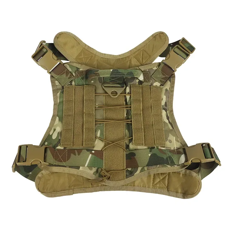 hook and loop patch panels and webbing on the tactical dog harness