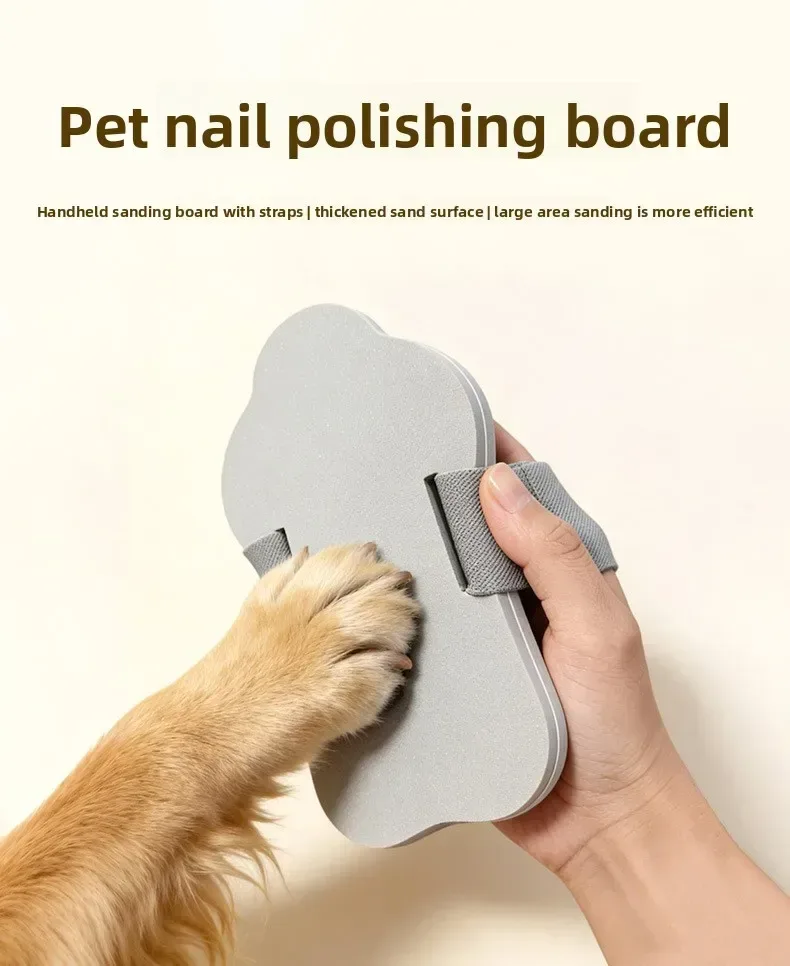 handheld dog nail file board in use