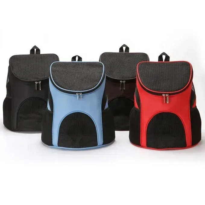 mesh pet backpacks lined up
