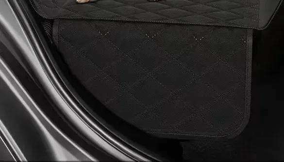 black front flap of the back seat cover